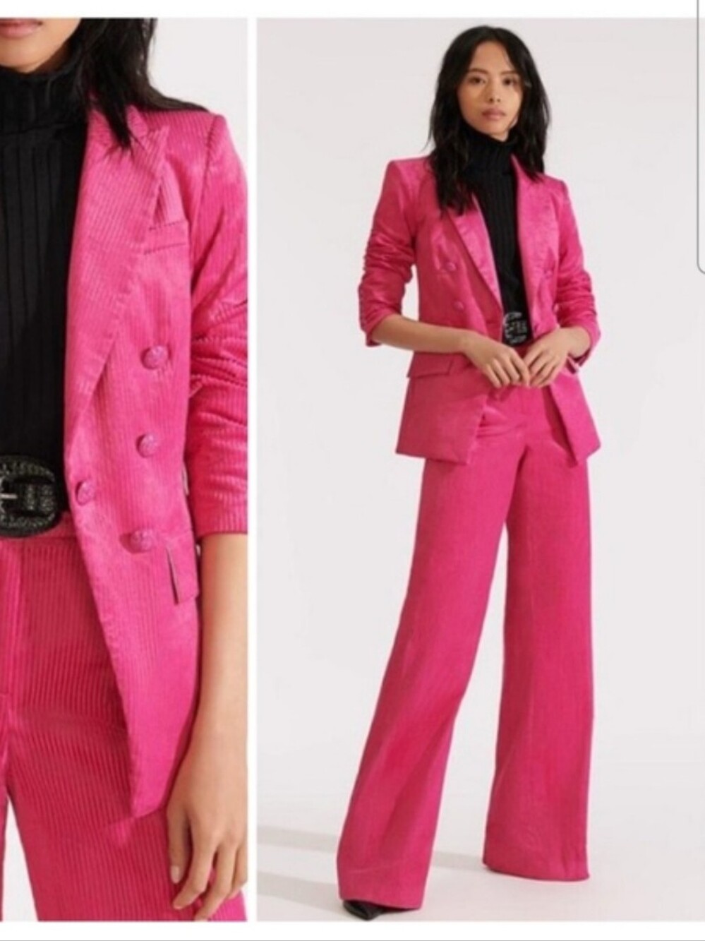 Veronica Beard Gaya Dickey Jacket Corduroy Blazer Hot Pink Barbie Size 6